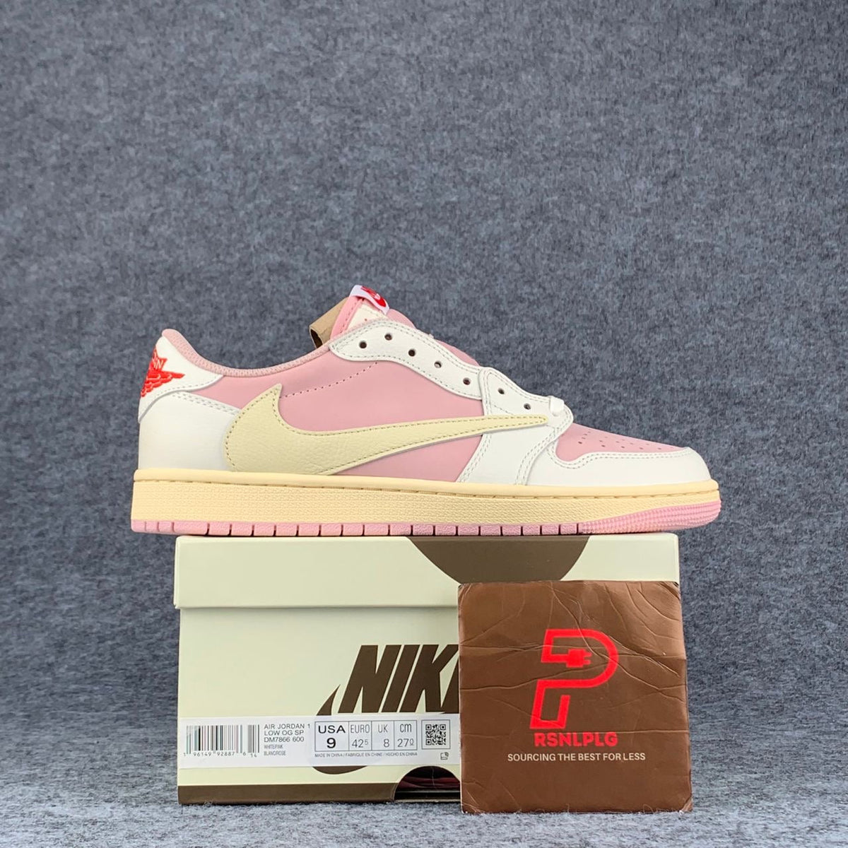(Custom) Travis Scott x Air Jordan 1 Low OG SP 'Sail Shy Pink'