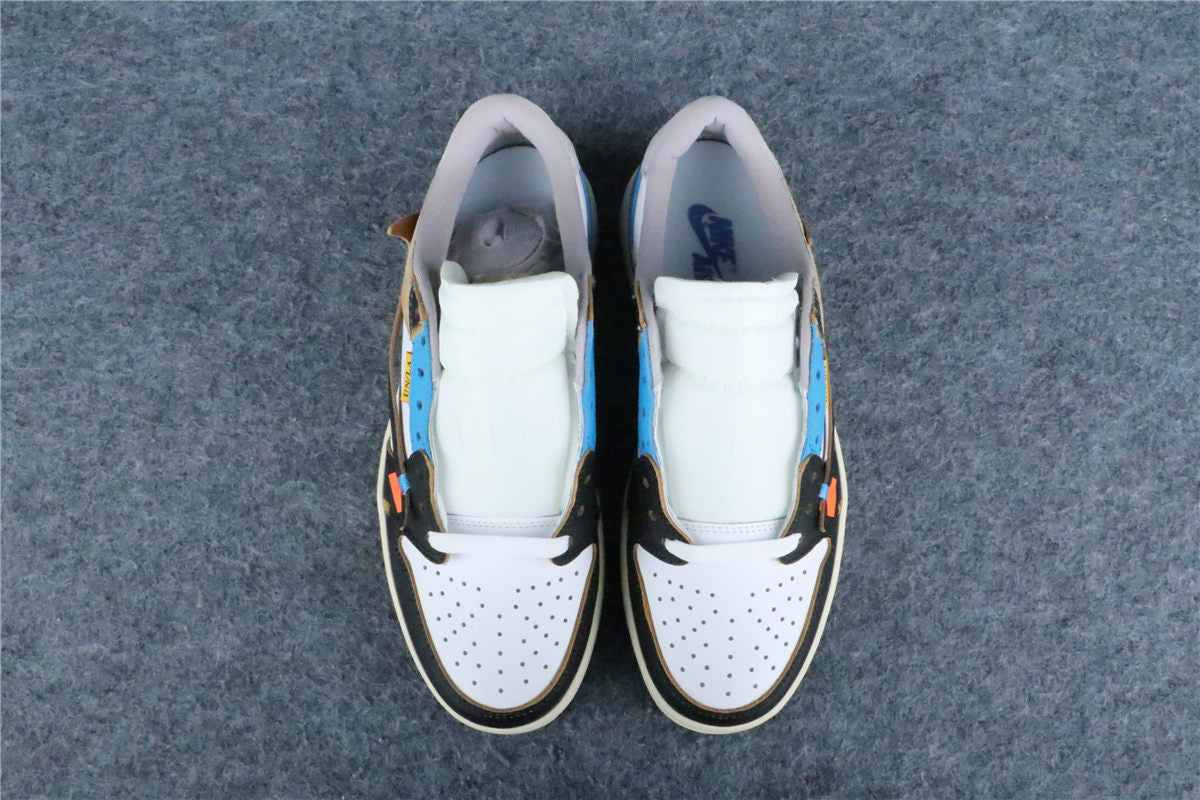 Custom Off-White x Union LA x Air Jordan 1 Low 'Blue Game Royal'