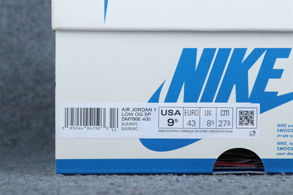 Custom Air Jordan 1 Retro Low OG SP x Fragment x Travis Scott 'Blue'