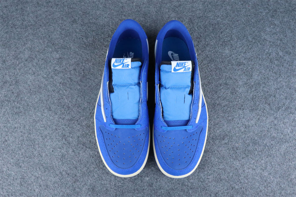 Custom Air Jordan 1 Retro Low OG SP x Fragment x Travis Scott 'Blue'