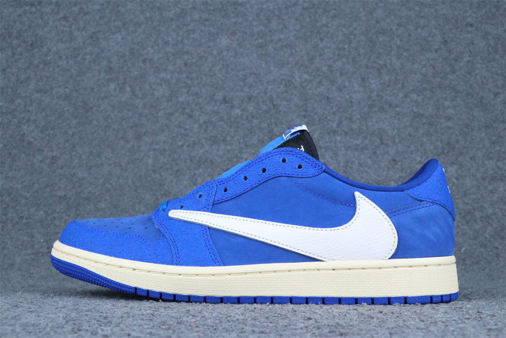Custom Air Jordan 1 Retro Low OG SP x Fragment x Travis Scott 'Blue'
