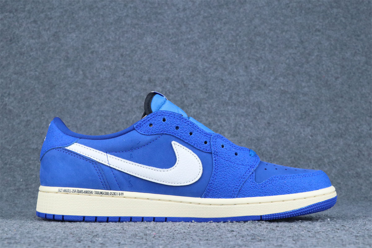 Custom Air Jordan 1 Retro Low OG SP x Fragment x Travis Scott 'Blue'