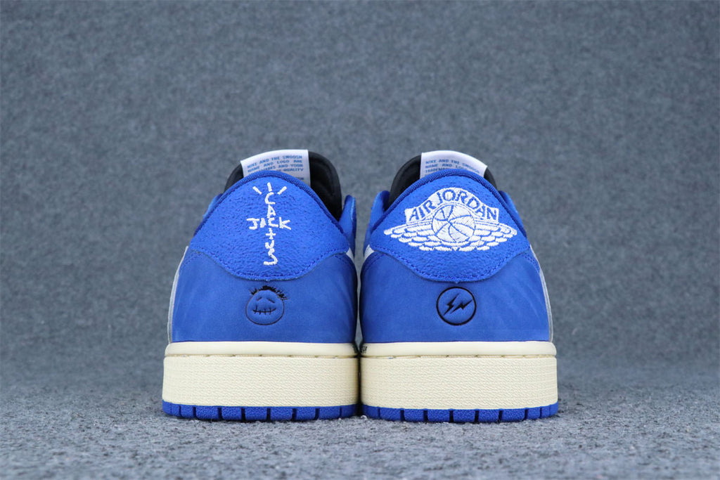 Custom Air Jordan 1 Retro Low OG SP x Fragment x Travis Scott 'Blue'