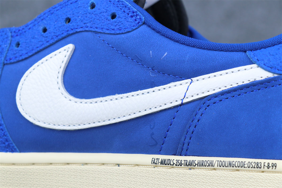 Custom Air Jordan 1 Retro Low OG SP x Fragment x Travis Scott 'Blue'