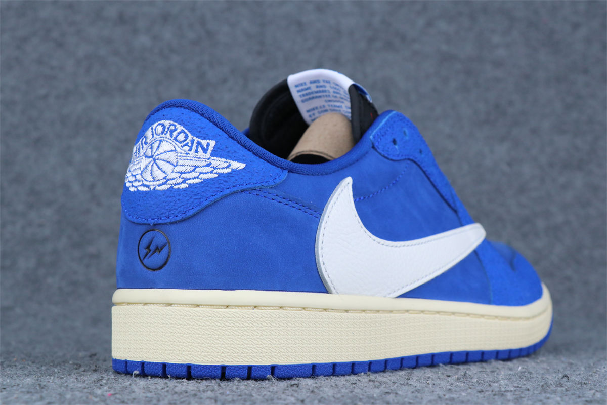 Custom Air Jordan 1 Retro Low OG SP x Fragment x Travis Scott 'Blue'
