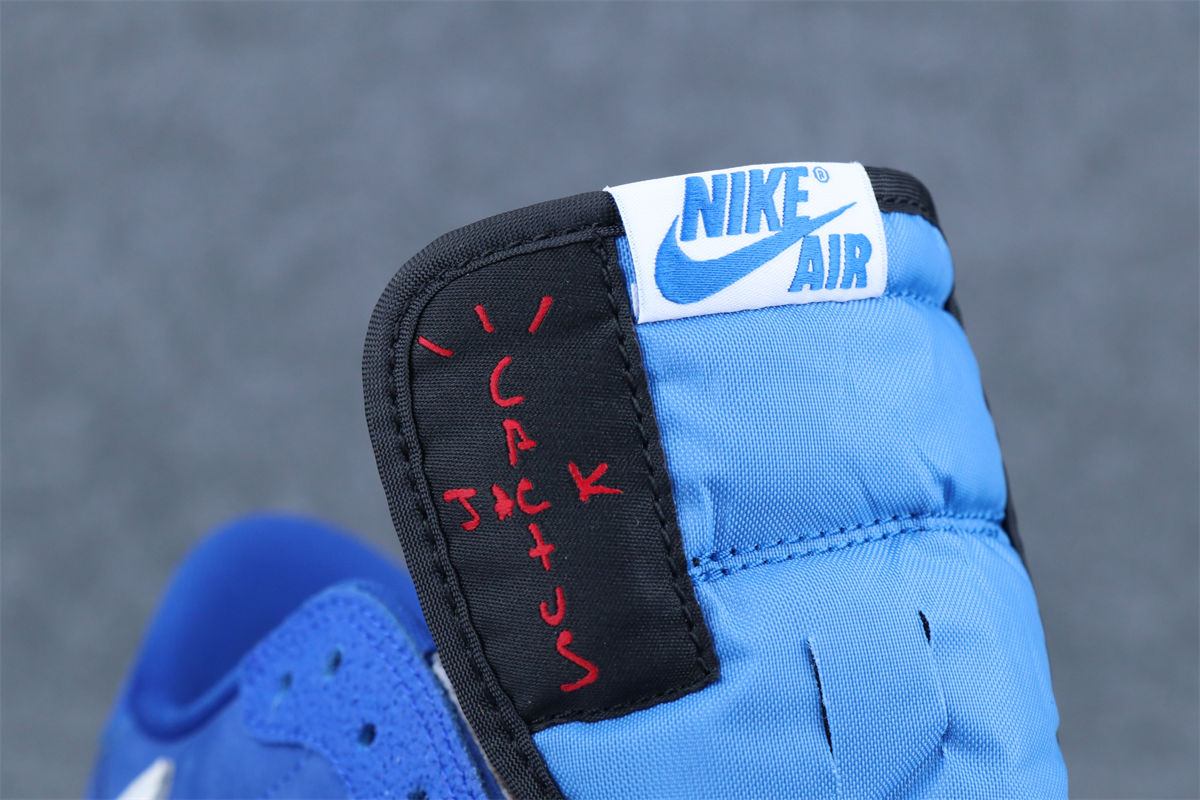 Custom Air Jordan 1 Retro Low OG SP x Fragment x Travis Scott 'Blue'