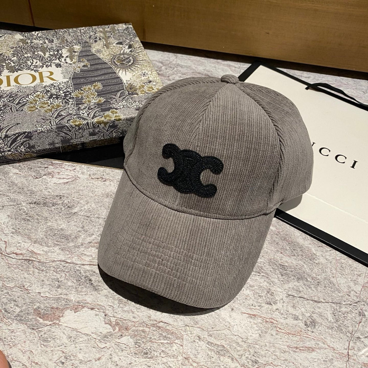 Celine Corduroy Baseball Cap